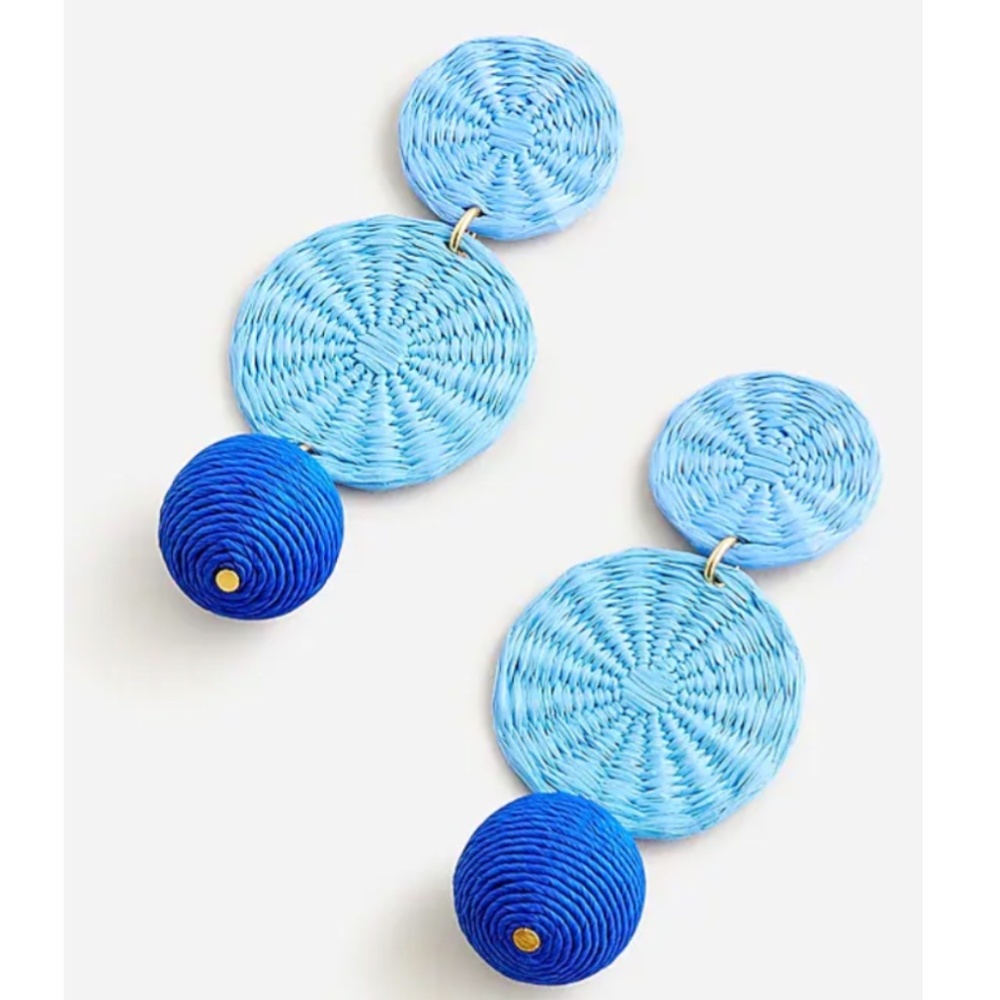 NWT Brand New J.Crew Triple-drop raffia earrings
